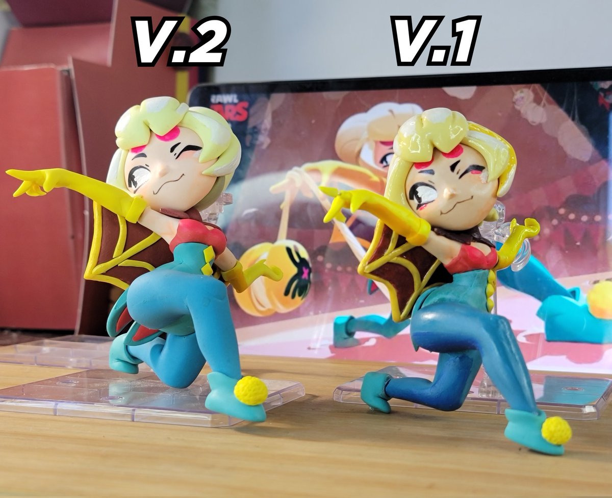 BsClayStudio's tweet photo. MÁS CAMBIOS A LA FIGURA DE CHARLIE 🗣‼️

nuevo cuerpo con mayor dinamismo para asemejarse más a la imagen promo de Charlie 🕷💛

El resultado final lo publicaré el 29 de octubre 👻
#BrawlStars #art #fanart #Charlie https://t.co/LpYU0lWJDR
