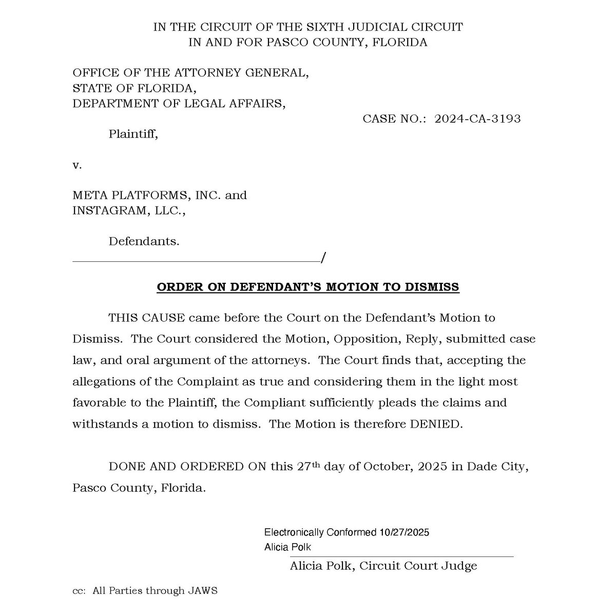 AGJamesUthmeier's tweet image. Today, our office beat Meta's high-priced attorneys' motion to dismiss our lawsuit for deceiving consumers into thinking Facebook and Instagram are safe for kids.  
The fight continues, and now Meta will have to answer for addicting kids to their platforms.