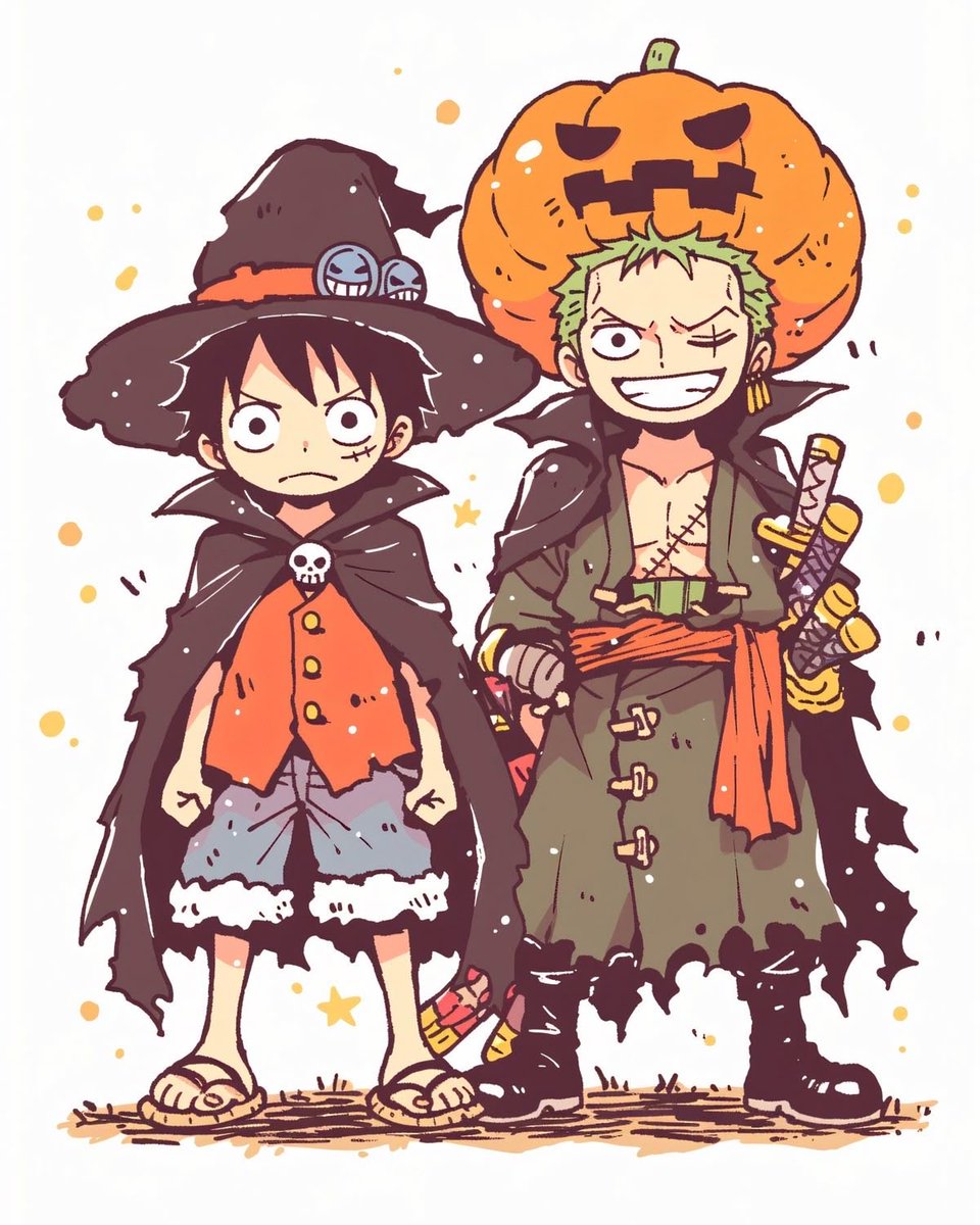 Luffy and Zoro are ready for Halloween