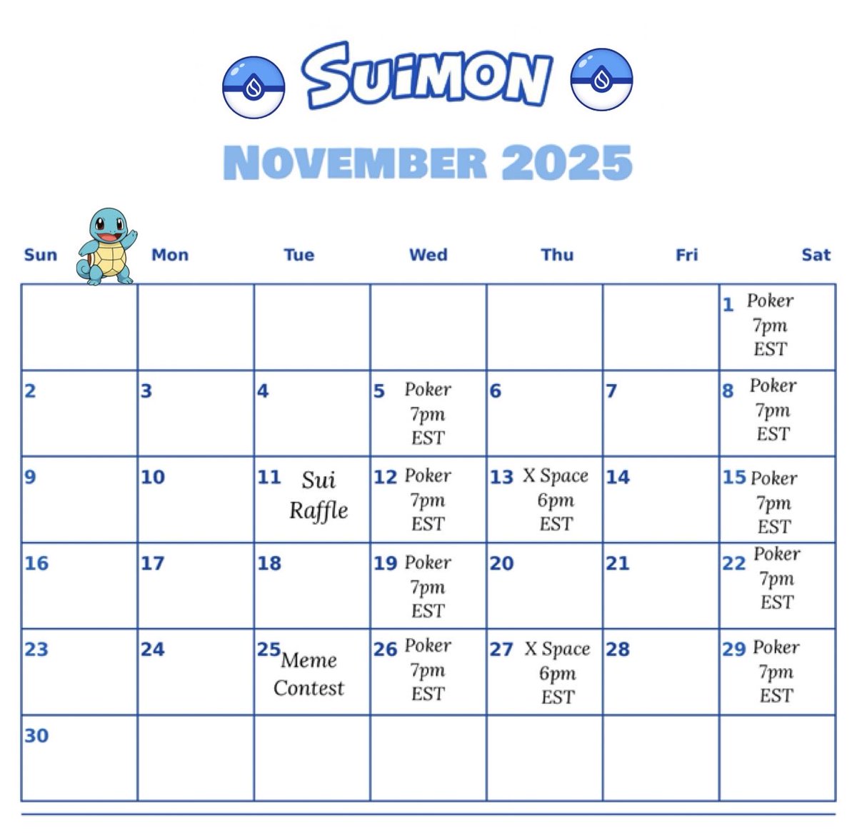 Suimon_at_Sui's tweet image. November Calendar💧

Team full of mailmen, our number one priority is to always deliver. Stay tuned, you are very early