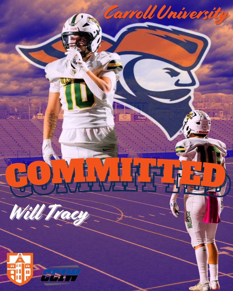 After a great phone call with <a href="/Coachraby_/">Josh Raby</a>  and the pioneer coaching staff. I am blessed to commit to Carroll university . I would like to thank the pioneer coaches and <a href="/CoachBuddah/">Mike Budziszewski</a> for this opportunity, Go pioneers! <a href="/CoachHolleyCU/">Garren Holley</a> <a href="/CoachPleester/">Zachary Pleester</a> 
<a href="/BauschCoach/">Coach Bausch</a> <a href="/FOOTBALLWVHS/">Waubonsie Valley Football</a>