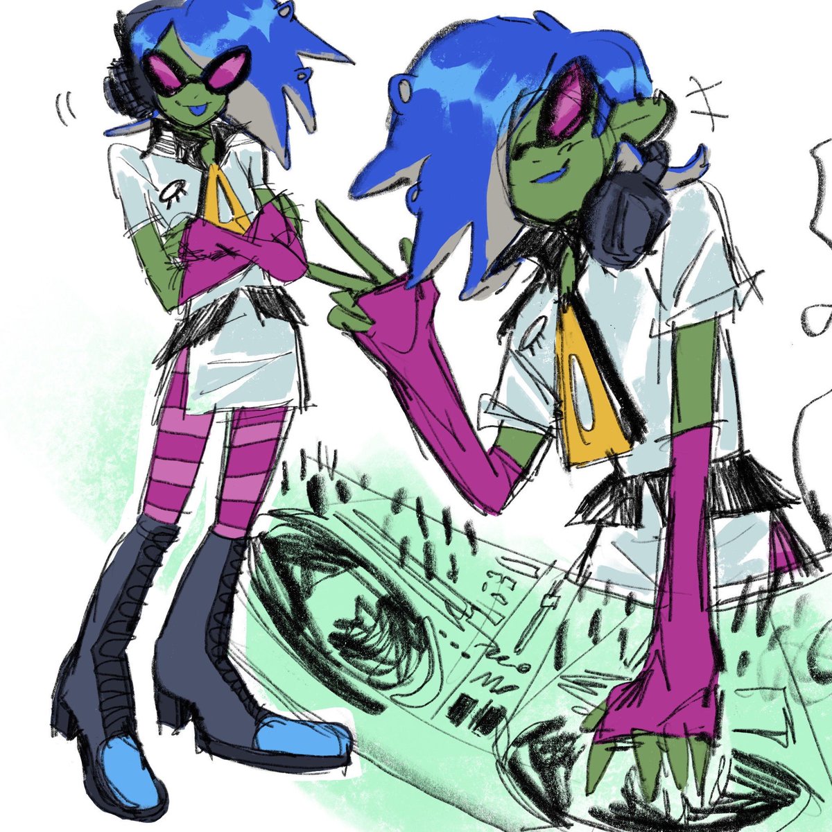 emptycalorees's tweet photo. Sorry for the inactivity 😓 heres dedfish as djpony for halloween https://t.co/FjJ1wsReIN