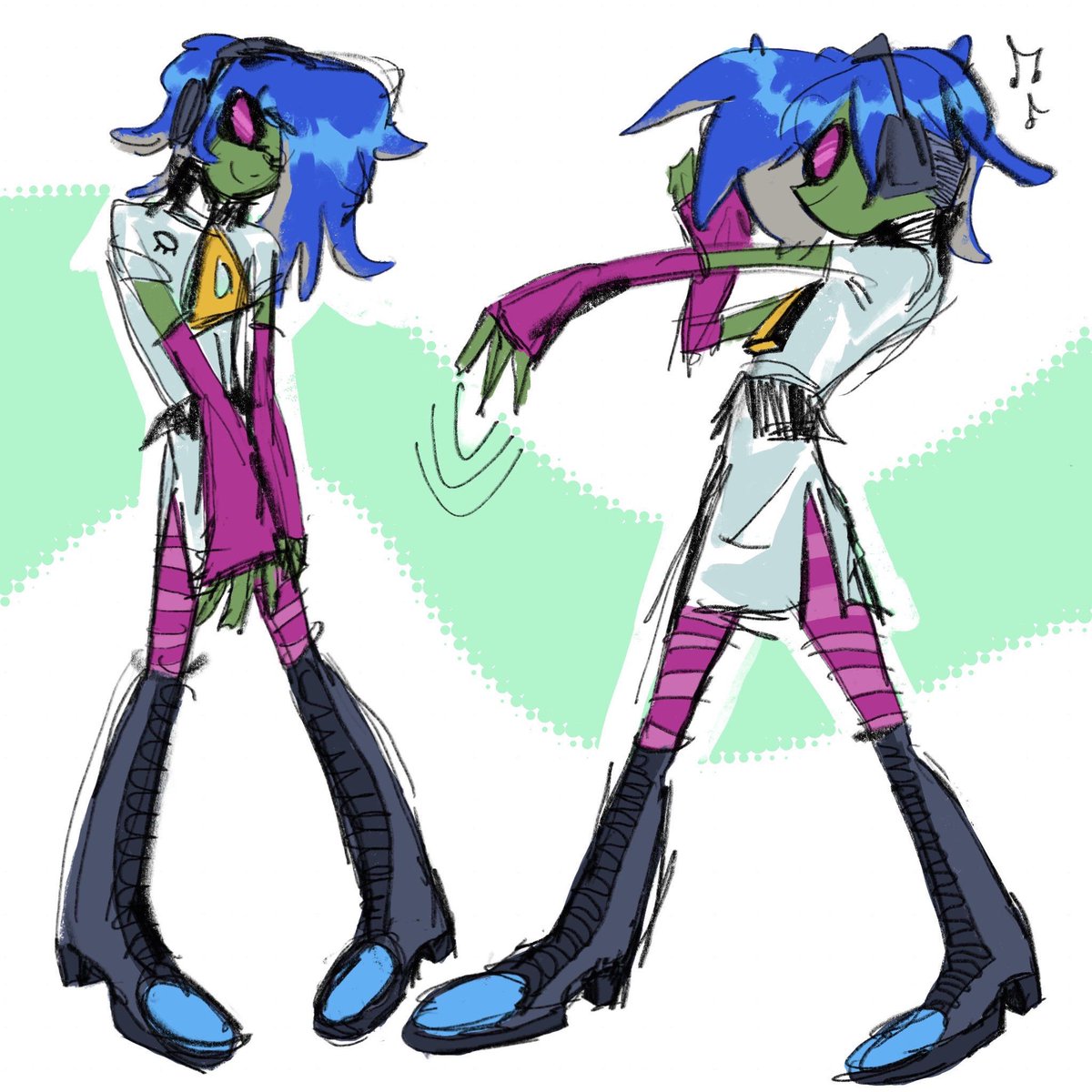 emptycalorees's tweet photo. Sorry for the inactivity 😓 heres dedfish as djpony for halloween https://t.co/FjJ1wsReIN