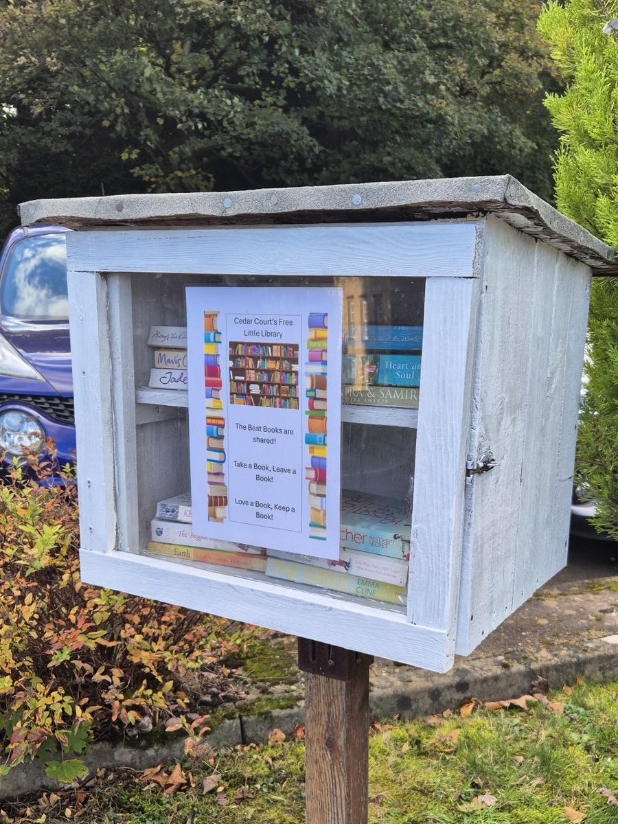 CedarCourtHome's tweet image. October is Library Month! We have celebrated by giving our little library box a well-needed makeover to ensure it&apos;s ready for winter. We hope you&apos;ll want to take a book - and leave a book - the next time you&apos;re here! #LibraryMonth #LittleLibrary #ShareABook