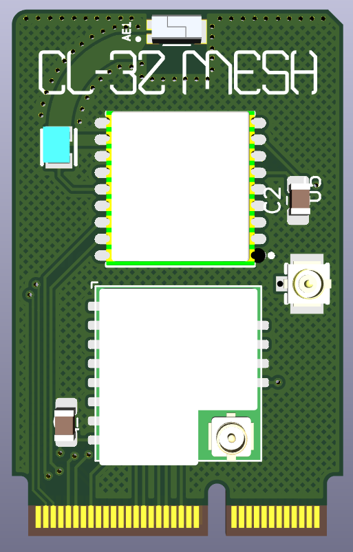Pi0CKET's tweet photo. Been working on a new 'Mesh' card to add GSP into the mix. You have options of which of the 2 internal antenna's are connected, or you can use the antenna connector on the board!! much choice!! #ESP32 #CL32 #Pi0cket #Meshtastic https://t.co/LTuOB4tQTo