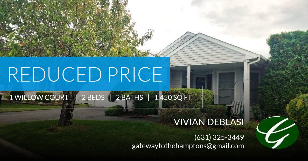 GatewayHamptons's tweet photo. 📍 Reduced Price 📍 This recently reduced home at 1 Willow Court in Manorville won't last long, so, don't wait to set up a showing! Reach out here or at (631) 325-3449 for more information! https://t.co/lBbMe28j5u https://t.co/J0KANJYRtG