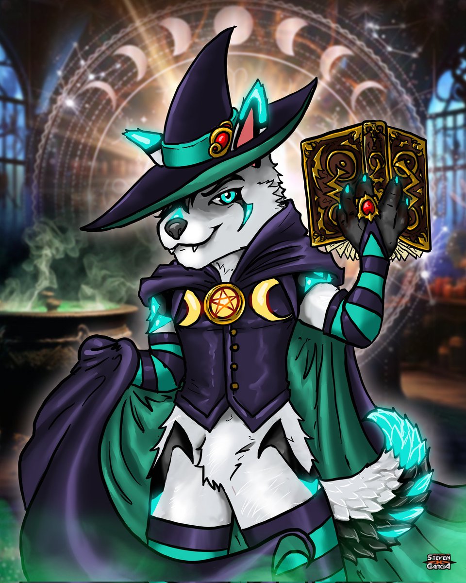 StevieEclipse's tweet photo. The phases of the moon reveal the  hidden magic in as all!

(Art by me @StevieEclipse )
#furry #furryart #furryartist #witchvibes #spellbook #witchyfurry https://t.co/EKKLkhRVR3