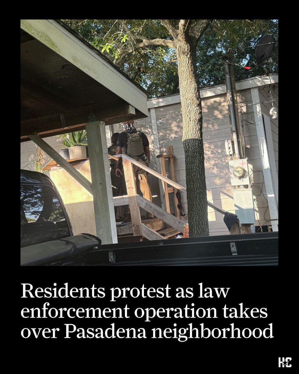 Residents and activists protested in a Pasadena neighborhood Monday, as law enforcement officers surrounded a home and appeared to detain several people. bit.ly/43mGKDB