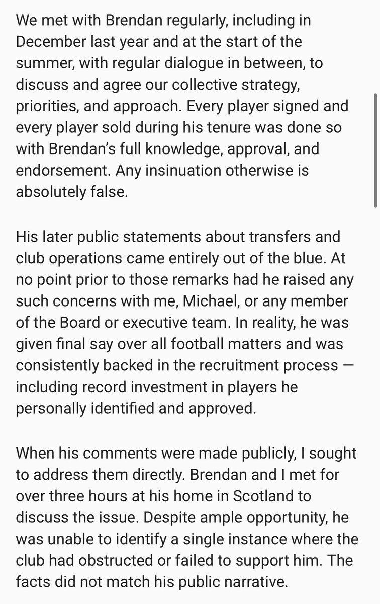 DanielHussey2's tweet image. Absolutely WILD statement from Dermot Desmond tonight about Brendan Rodgers