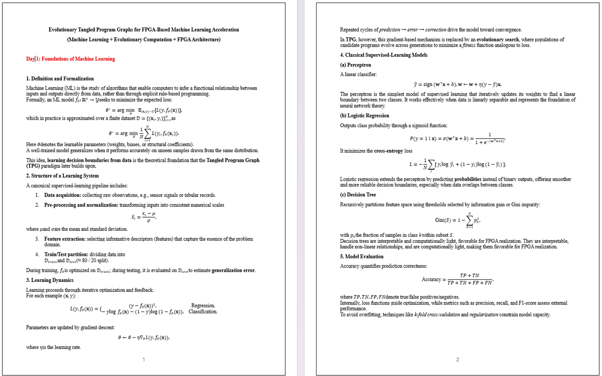 m0b1nai's tweet image. Day 73:  
✅Reviewed the core Machine Learning principles forming the basis of the TPG–FPGA project 
✅Started drafting a new conference paper
✅40-minute workout
#MachineLearningProjects