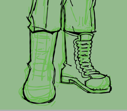 everytime i get to draw boots and laces i think of that kinda art w specific super detailed elements that let u know what kinda fetish the artist has