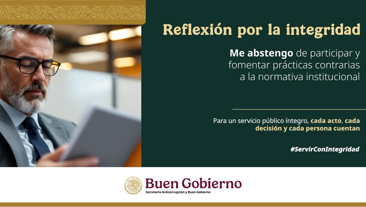 HospitalJuarezM's tweet image. Para #ServirConIntegridad reflexiono sobre mejorar la calidad de mis actividades, tengo presente la importancia de seguir la normatividad de los procesos y me abstengo de malas prácticas.