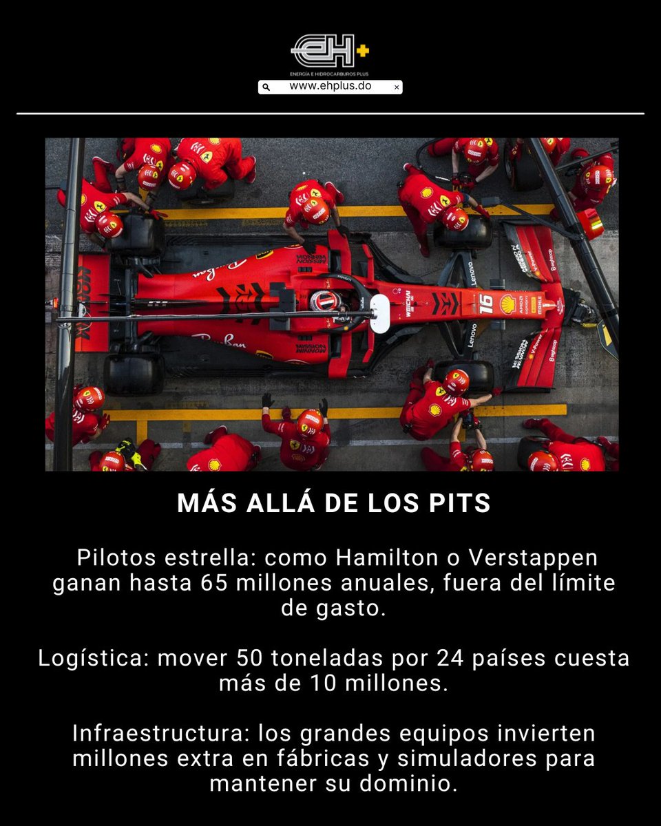 ehplusdo's tweet image. La F1 no solo se trata de carreras: es un negocio millonario de ingeniería y estrategia. Equipos con presupuestos que superan los 300 millones de dólares por temporada invierten en motores, chasis, investigación y desarrollo.
ehplus.do
#EHPlus