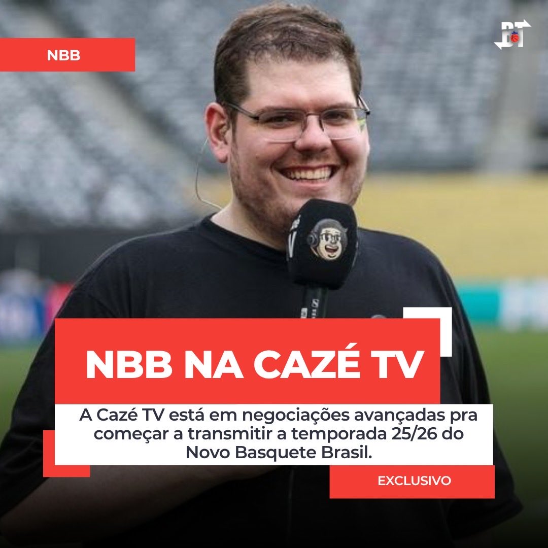 YoMatheuSuperbi's tweet image. NBB é na Cazé TV! A emissora irá transmitir alguns jogos do campeonato nacional de basquete na temporada 2025-2026.

Mais um trabalho de apuração em conjunto ao @BlogTurnover
