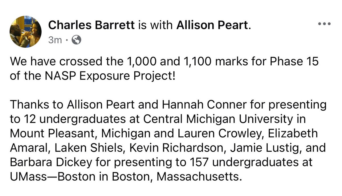 _charlesbarrett's tweet image. We have crossed the 1,000 and 1,100 marks for Phase 15 of the NASP Exposure Project! Thanks for your support and continued support! Materials: lnkd.in/egDF3hg5 Submit Data: lnkd.in/ermZPf8 #NASPExposureProject #NASPEP #NASPAdvocates #DiversityMatters #SP4SJ