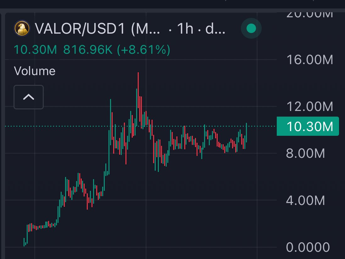 $WLFI @ 4B MC 
$VALOR @ 10M MC 

The WLFI eagle deserves 10% of the MC 

Breakout + face melting run to 400M incoming 

Are you ready for the repricing?