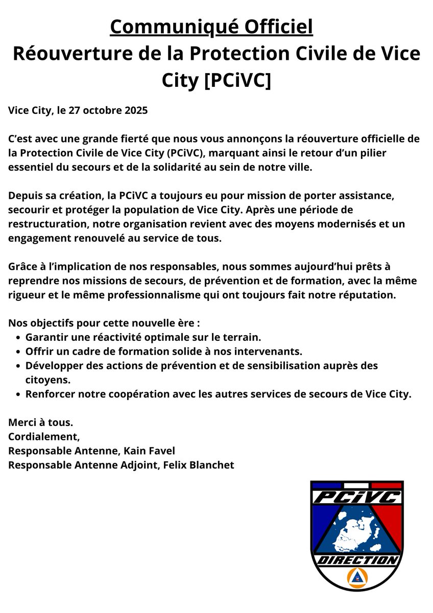 Protection Civile de Vice City (@pcia4l) on Twitter photo 