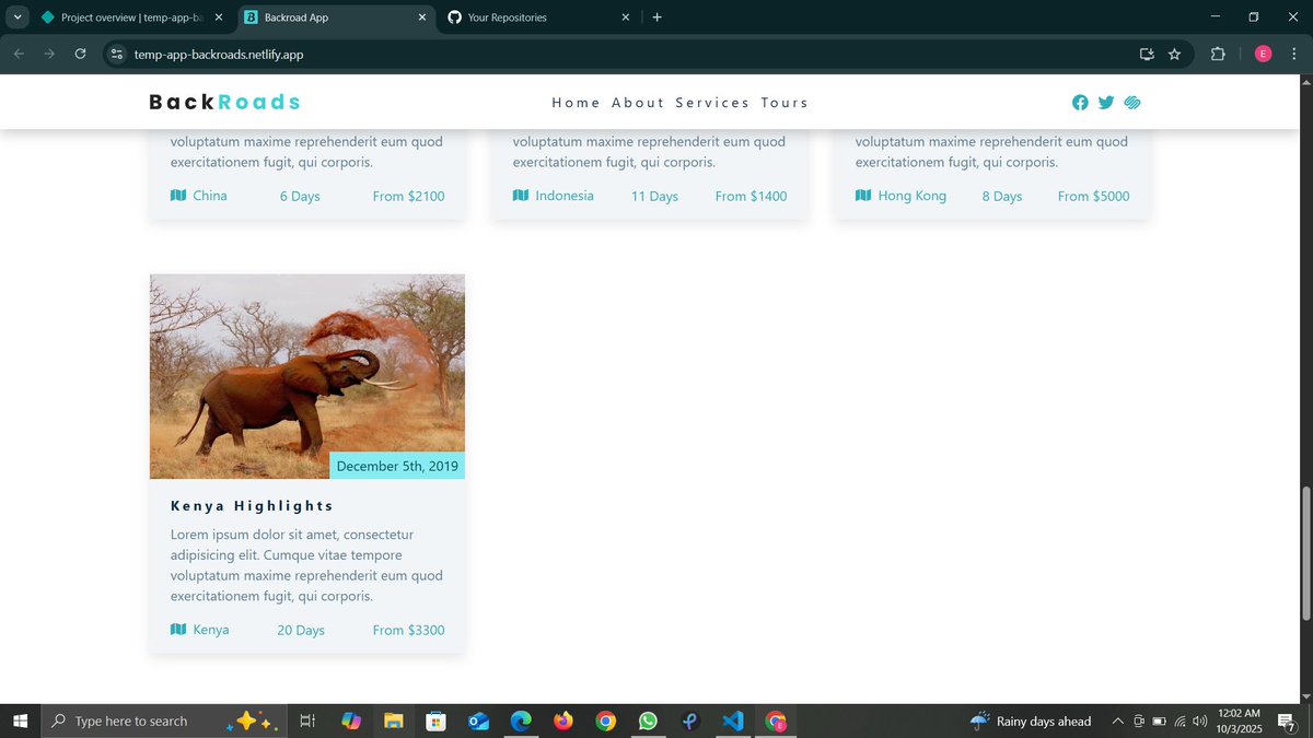 iamambrose_'s tweet image. 💻 Just dove into REACT🏌️
A thrilling ride! From overwhelming concepts like hooks & JSX with reusable code & dynamic UIs 💻
Check it out🔗temp-app-backroads.netlify.app
Your thoughts? 🤔
 #ReactJS #webdevelopmentframework  #LearnToCode #WebDevelopment #CodingJourney #CodingLife