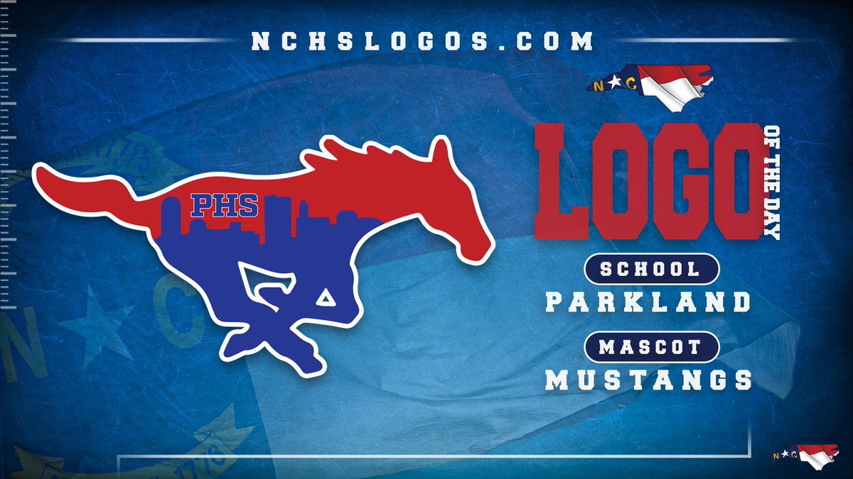 Our #NCHSLogoOfTheDay  takes us out to Forsyth County to✔️out the Parkland Mustangs🟥🟦🐎

<a href="/PHS_Mustangs_/">Parkland Mustangs</a> <a href="/PHSSocWSNC/">Parkland HS Men's and Women's Soccer</a> <a href="/wsfcsathletics/">WSFCS Athletics</a> <a href="/phs_fb/">ParklandHSFootball</a> <a href="/WbbMustangs/">Parkland Mustangs WBB</a> <a href="/ParklandMustang/">Parkland Mustangs</a>

nchslogos.com/parkland_musta…

#nchsfb #nchshoops