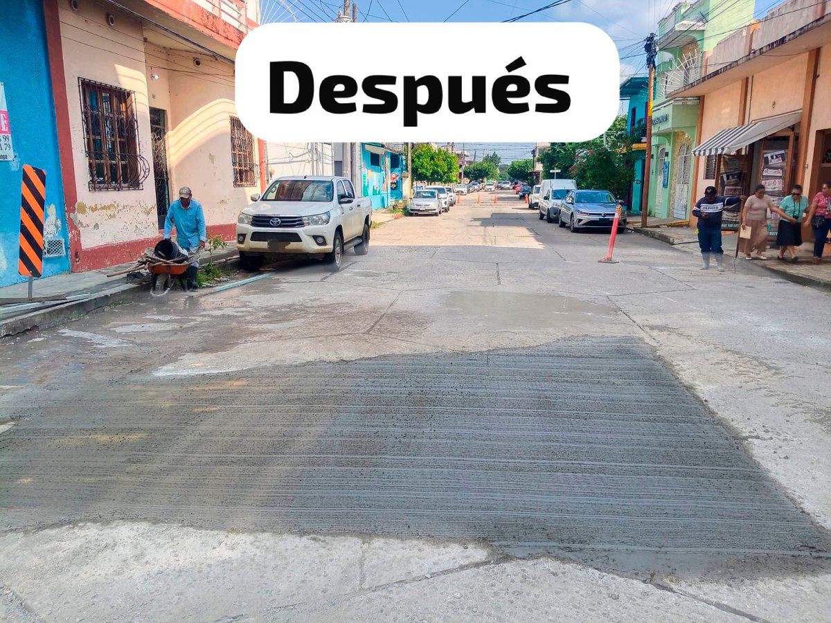 yamilmelgar's tweet image. ¡Sigamos rodando seguros! 🚧
Con el programa #RuedaSeguro continuamos bacheando con concreto hidráulico para mejorar la movilidad y seguridad vial.
Hoy trabajamos en la 6a Oriente, entre Central y 1a Sur, una calle que necesitaba atención y que hoy se transforma con acciones