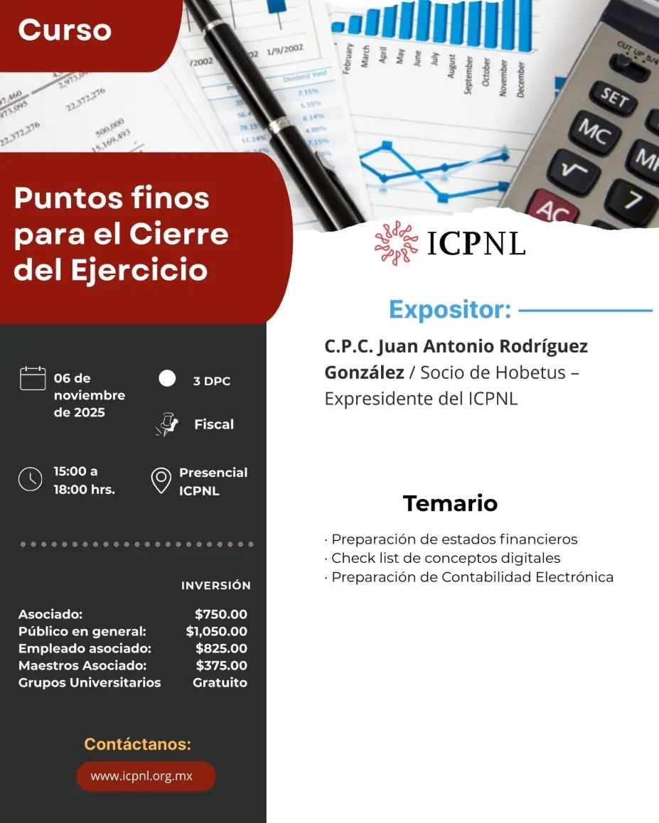 El cierre del ejercicio no perdona errores…
Pero sí puedes anticiparte. 😉

En este curso aprenderás los puntos clave que todo profesional debe dominar para evitar riesgos, omisiones y diferencias al presentar tu cierre.

Una capacitación que te hará cerrar con tranquilidad,