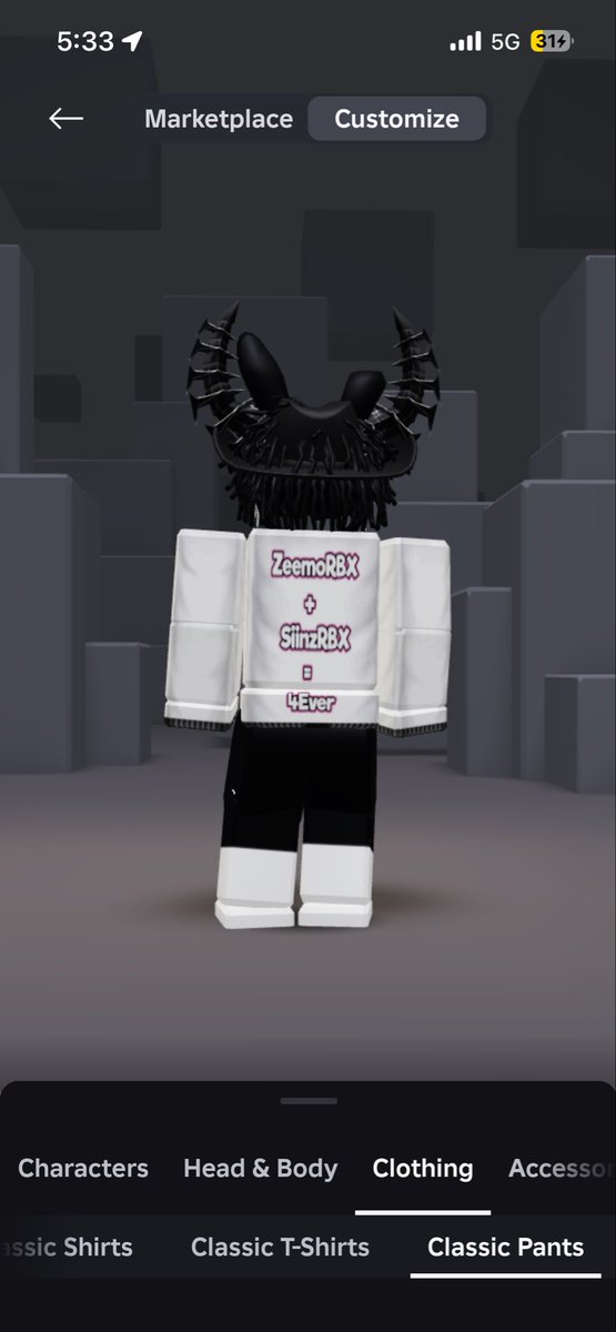 Made myself and my wife <a href="/SiinzRBX/">AMF🛸| Siinz</a> a shirt in Roblox to match, W or L 🩷