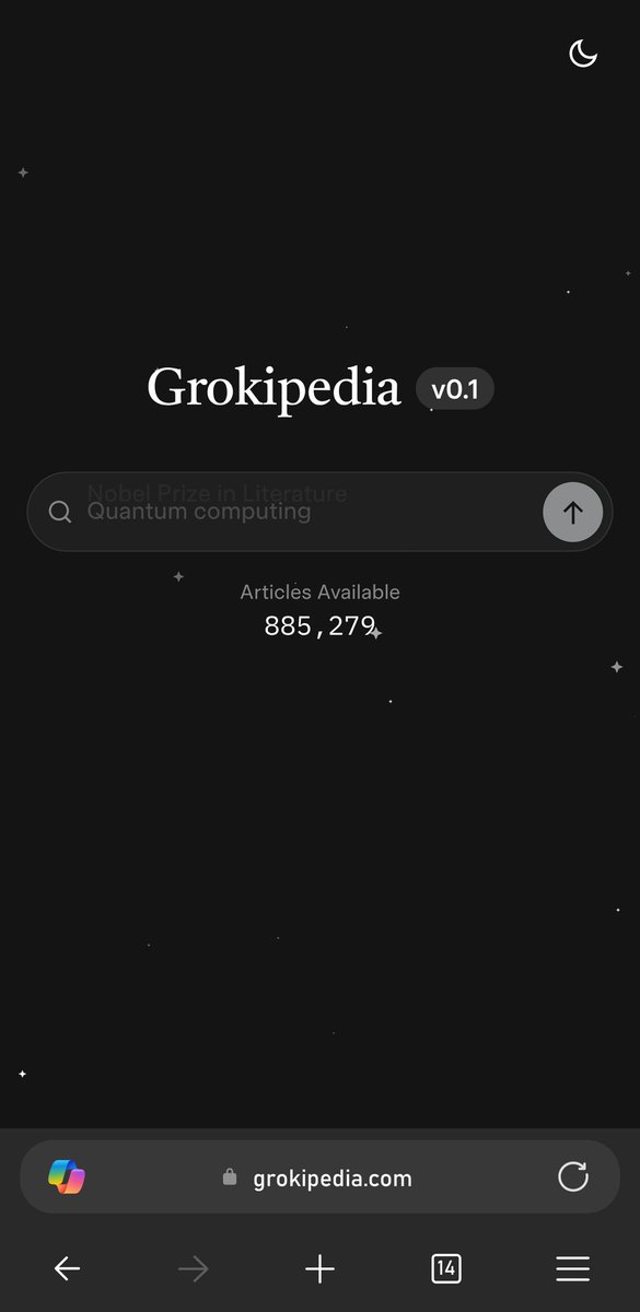 retro_futurist_'s tweet photo. It's alive... it's alive! Great to see innovation in such a stagnant part of the internet:
#grokipedia #grokopedia
https://t.co/efO8ZjXXEL https://t.co/uEQ6TjqV6d