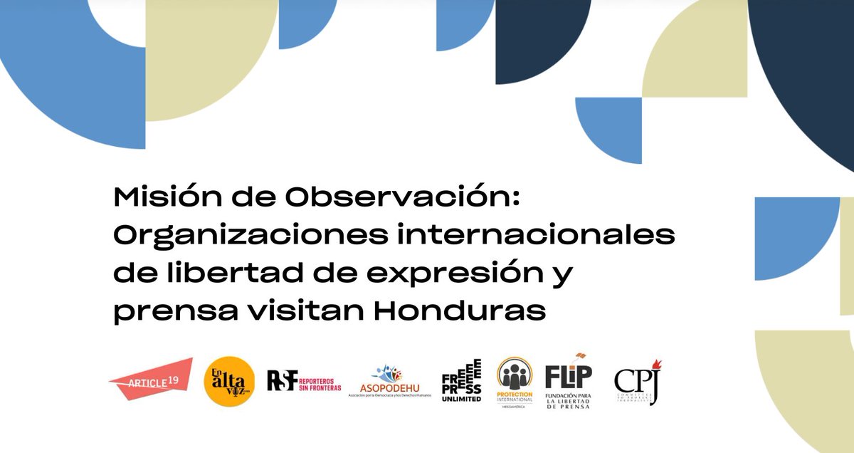 📢 Organizaciones internacionales estarán en una visita in situ en Honduras a partir de hoy, hasta el 30 de octubre, con el objetivo de documentar la situación de la libertad de expresión, de prensa y el acceso a la información en el país. ⬇️
articulo19.org/mision-de-obse…