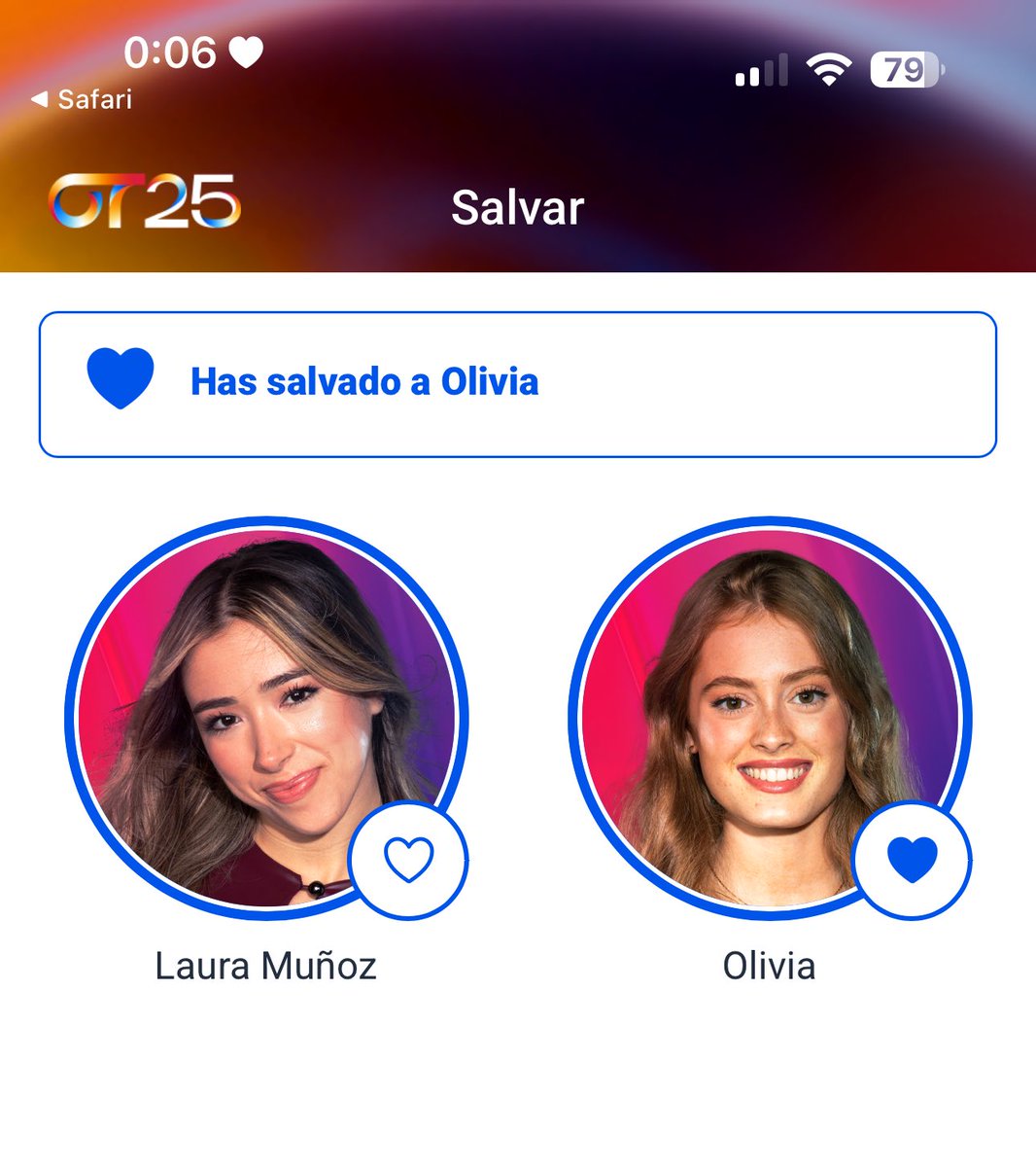 SrtEckmann's tweet photo. TODAS LAS MÁQUINAS FUNCIONANDO:

SALVAR OLIVIA  / CLAUDIA FAVORITA 💖💖
#OTGala6 https://t.co/nInrXQQxel