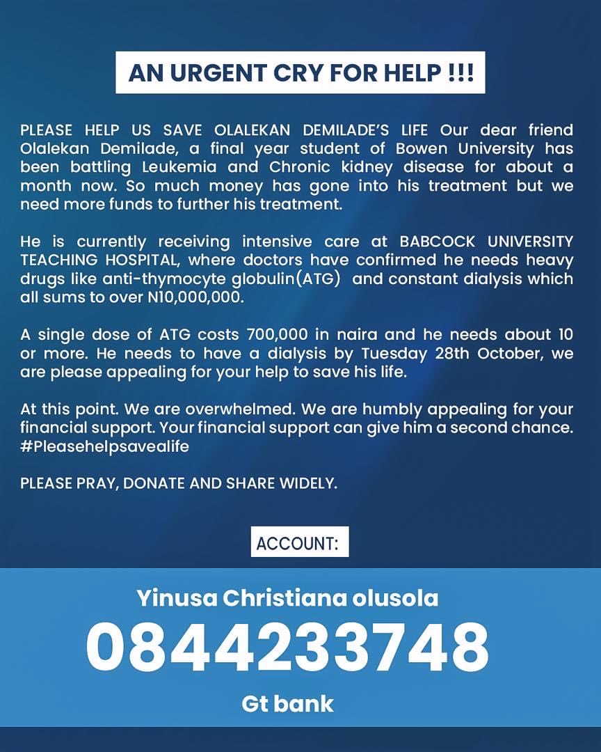 Anis_totle's tweet photo. Please any amount will go a long way, help save a friend’s life❤️. Your prayers too would go a long way. God bless us all. https://t.co/bfA1ftRa5Q