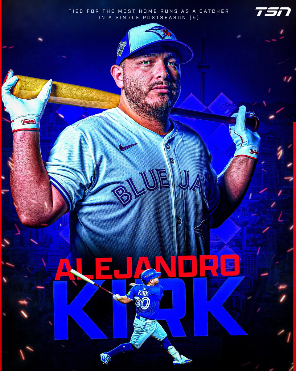 Alejandro Kirk is now tied for the most home runs in a single MLB postseason by a catcher 👏