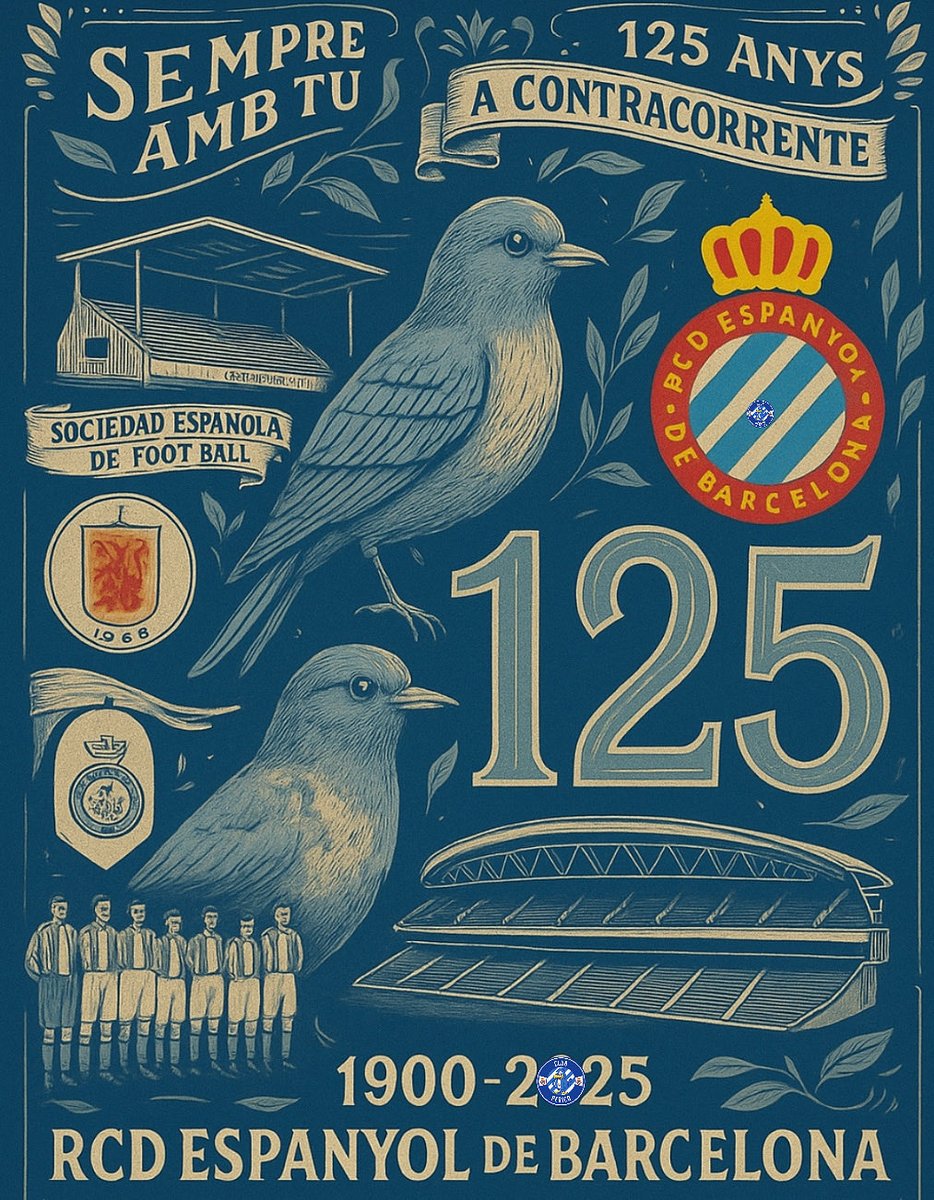 Clubperico's tweet image. #RCDE || 🤍 𝟏𝟐𝟓 𝐀Ñ𝐎𝐒 𝐃𝐄 𝐎𝐑𝐆𝐔𝐋𝐋𝐎 𝐏𝐄𝐑𝐈𝐂𝐎 💙