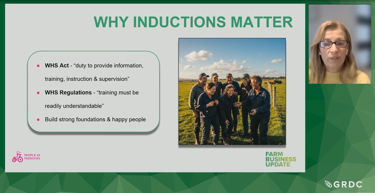 theGRDC's tweet photo. 🚜 Harvest means more hands-on deck. Clear inductions keep everyone safe.

In this webinar, Sam Pritchard from @PeopleinPaddock shares how to:
✅ Streamline inductions
✅ Communicate across languages & literacy levels
✅ Stay compliant

Watch here 👉 https://t.co/cZmsXGKWo4

#GRDC #HarvestReady #FarmSafety #AgWorkforce