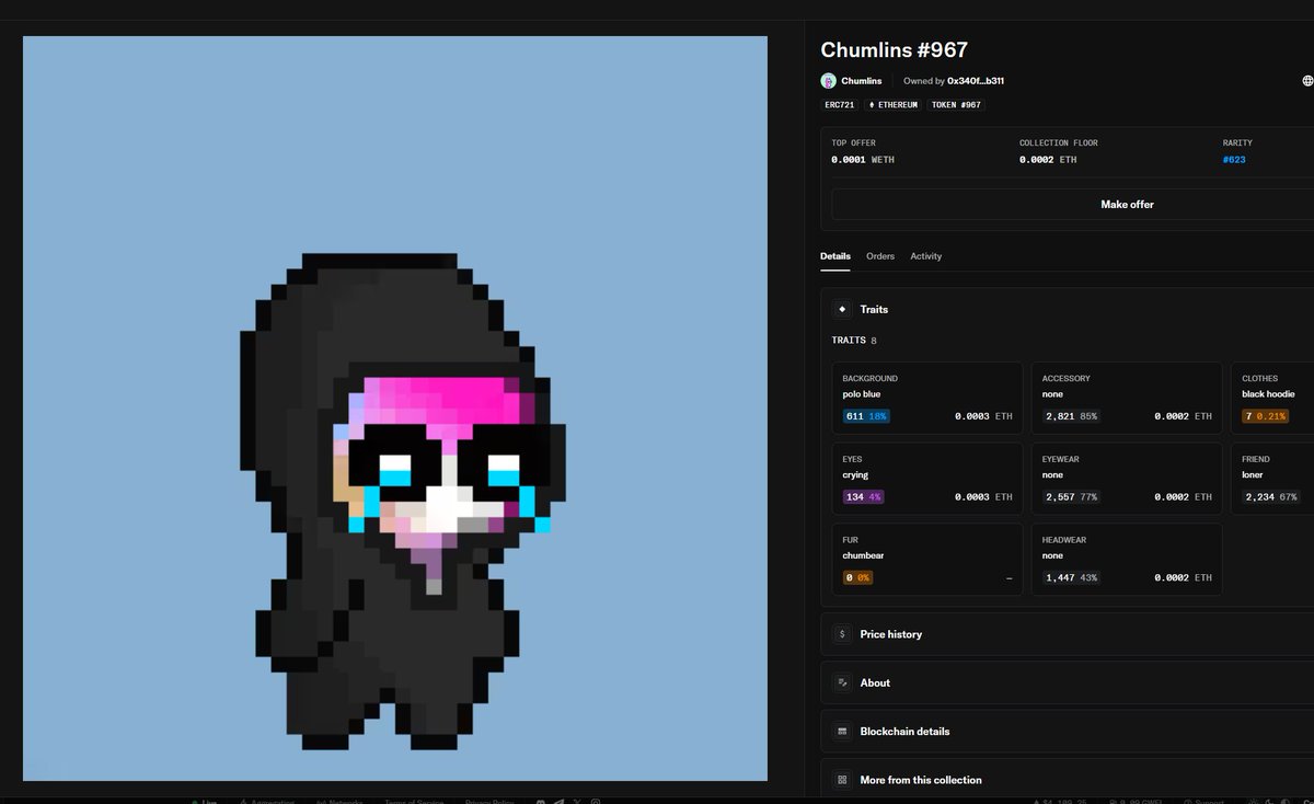 ChumlinsX's tweet image. We have managed to rectify 1 Chumlin, 

Giving us hope to be able to rectify more,

Please if you have a Chumlin that was changed due to the metadata, please comment the number + post a picture of what it looked like,

@CryptohodlumNew Your Chumtastic Chumlin is back!