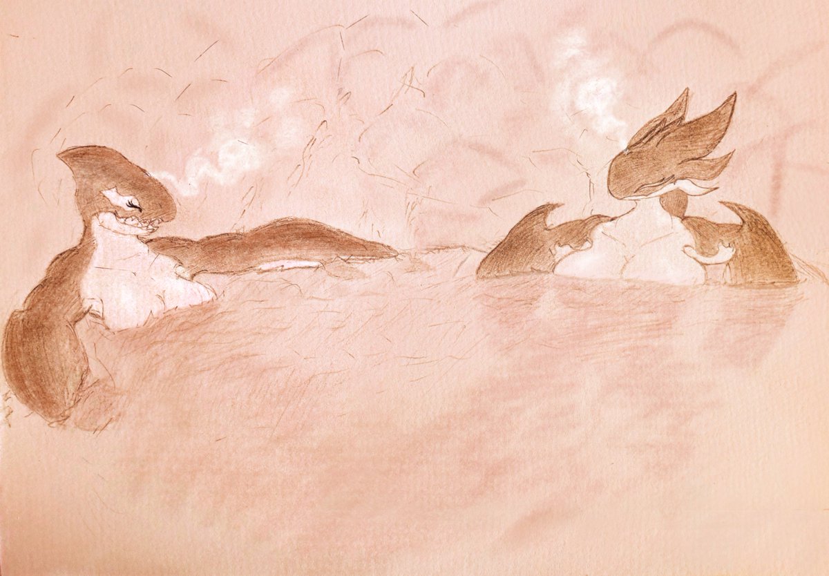 She's not alone in there :] 

Orca ladies having a cold spa together (⁠≧⁠▽⁠≦⁠)✨❤️ 

Left orca (Mira) by @/FabledAura36 (⁠.⁠ ⁠❛⁠ ⁠ᴗ⁠ ⁠❛⁠.⁠)