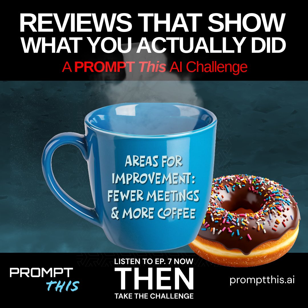 PROMPT_This_AI's tweet image. “Performance reviews used to be painful. Now, AI helps me reflect the rep’s voice and mine, accurately and fairly.” —John Sasson, Prompt This guest

Listen + try it: zply.io/y9J3r4