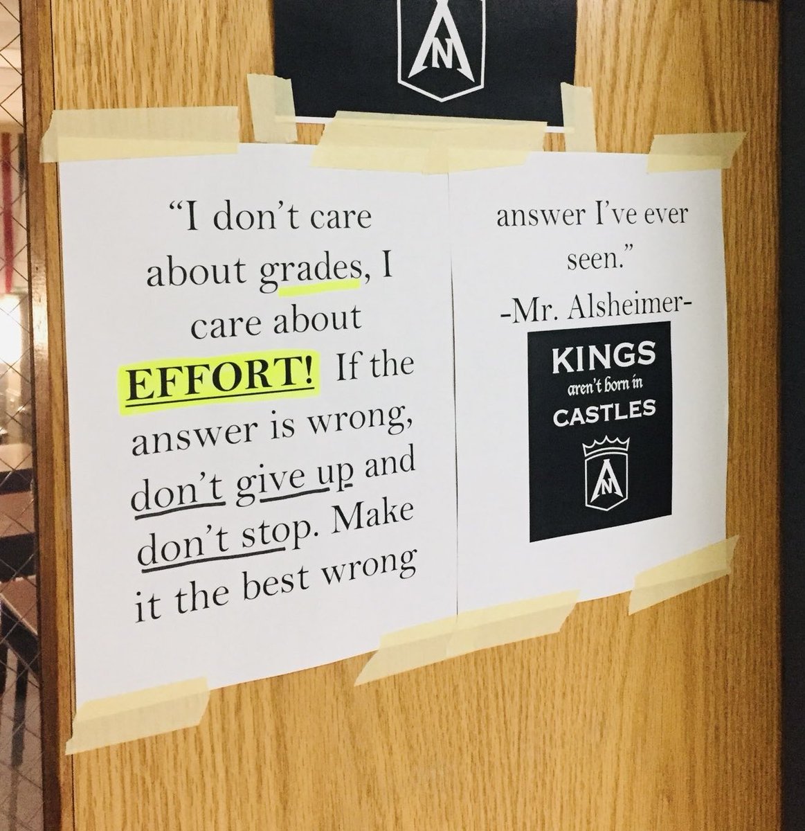 We don’t hand out trophies but lazy A’s give up when life gets tough. Hard work wins in the end - if EFFORT is there the grades will follow. 

#SchoolOfEngagement