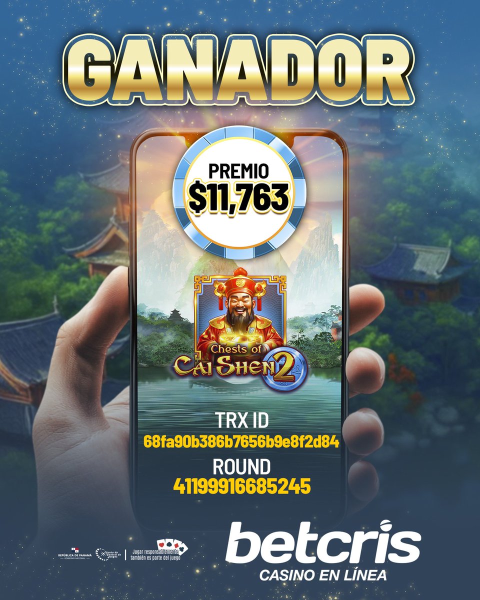 🎉 ¡Tenemos otro ganador en la Giromanía de Betcris! 🎉

💰 11,763 de ganancia en Chests of Cai Shen 🌟
Un juego inspirado en la cultura china y la fortuna, lleno de jackpots y rondas especiales que pueden multiplicar tus premios.

Juega tú también en Betcris. ¡El próximo ganador