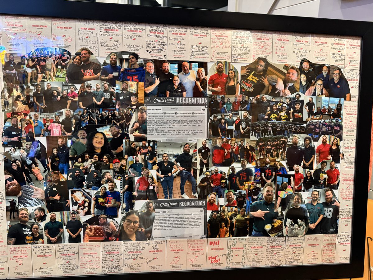 Chilis Manor is losing a legend! Patrick congratulations on your promotion! So proud of you! Cant wait to see you shine in Houston!