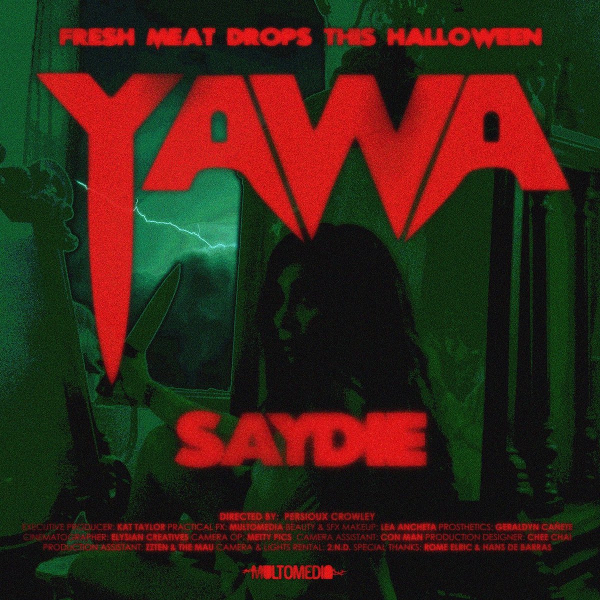 OfficialSaydie's tweet photo. FRESH MEAT DROPS THIS HALLOWEEN 🩸

YAWA — our new music video.
Twisted. Raw. Unforgiving.
You’ve been warned.

Directed by @persioux
Produced by @multomedia

#YAWA #Saydie #HalloweenDrop #MetalPH #OPMScene #SaydieMV #Multomedia #NocturneManagement #MusicVideo https://t.co/WmRX8bLXLw