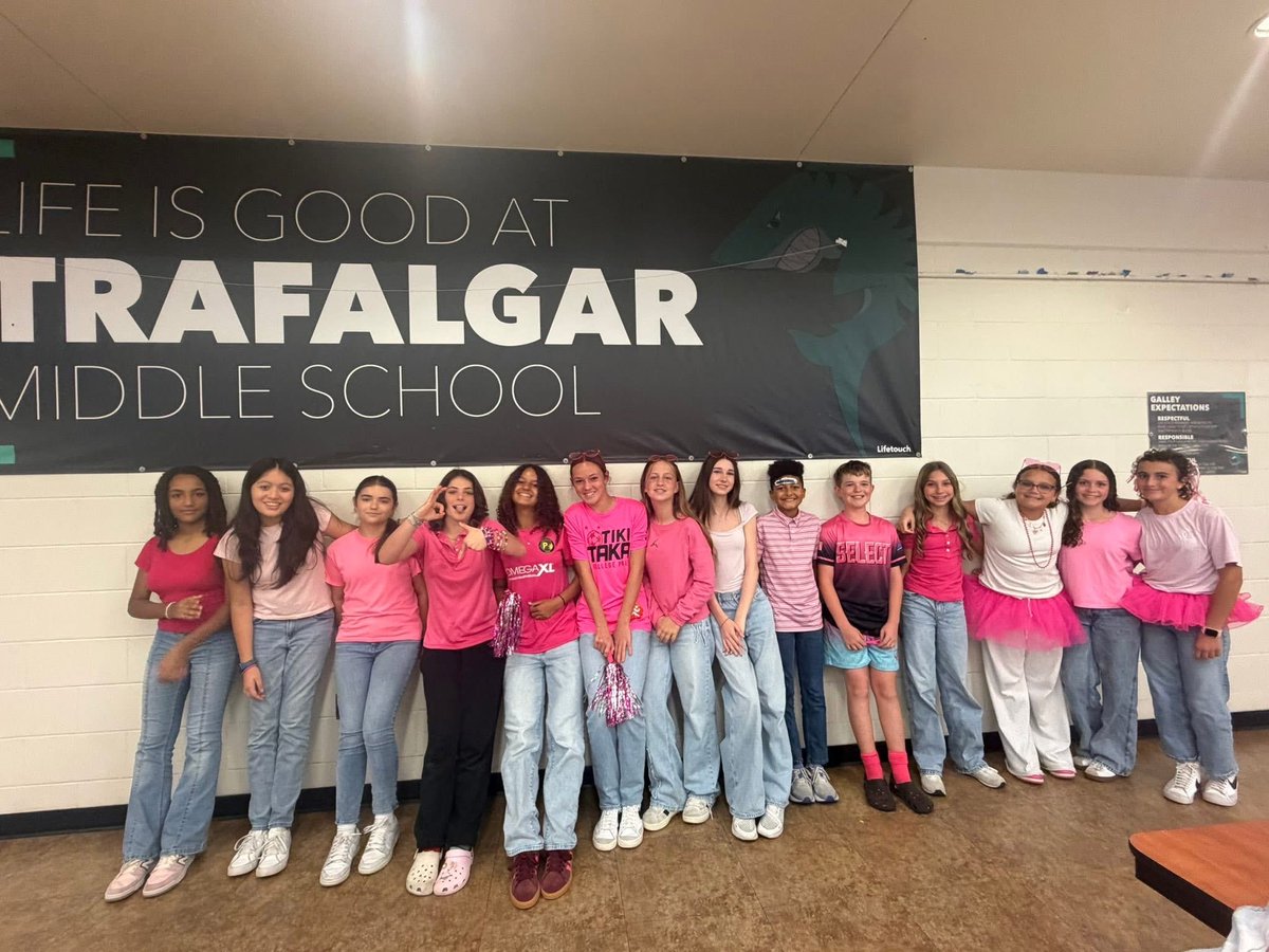 TMStigersharks's tweet photo. 💗 TMS students showed their support for Breast Cancer Awareness by celebrating Pink Out Day! 🎀 From head to toe, our halls were filled with pink and positivity! #PinkOutDay #tms #BreastCancerAwareness https://t.co/3H21xLYzIx