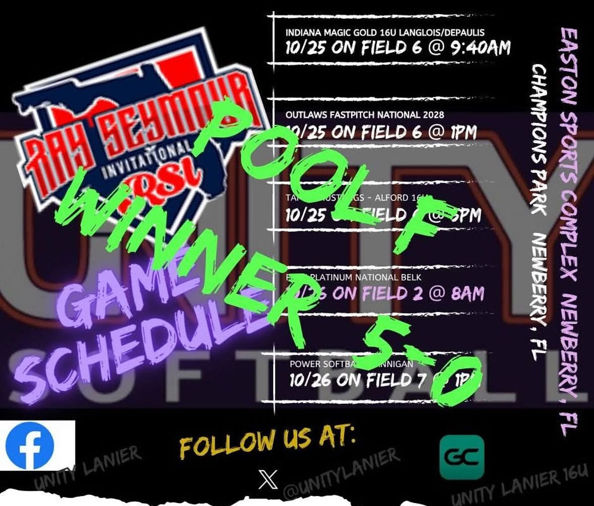 ChloeL27's tweet image. Such a great weekend at the Ray Seymour Invitational. I finished the weekend batting .417, 0 errors on defense, pitched 8 innings with 0 walks, 5 strikeouts, 1 earned run, and a .817 ERA. Thank you to all of the coaches who stopped by! GO UNITY💜🧡🤍 @UnityLanier