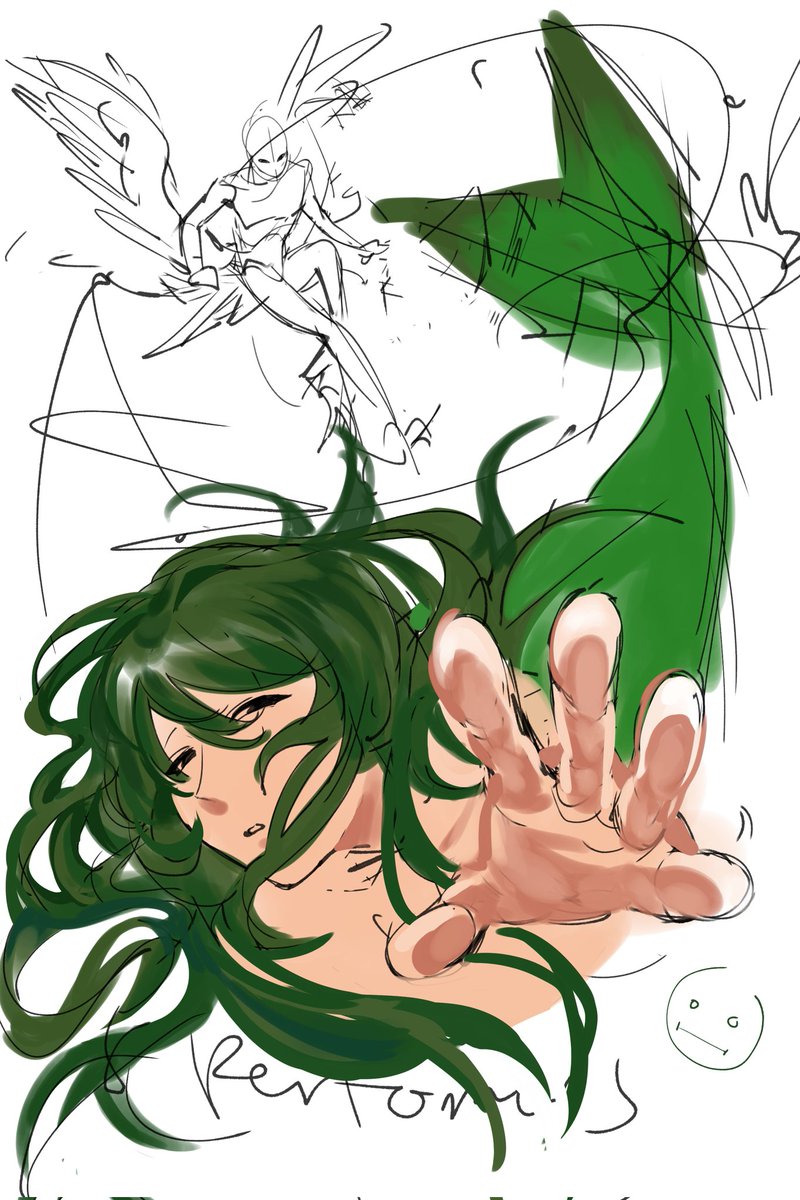 GooseAgain8's tweet image. Day 21: Sirens/Mermaids
David, Hu
(Unfinished) 
#drdttober #davidchiem #hujing
