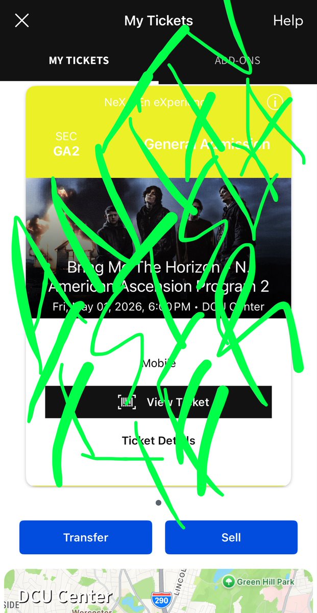 i have decided to skip one of the shows that i was planning on attending for the bmth US tour next year

selling my nex gen VIP ticket for face value of ($385) for the worcester, MA show on May 1st 2026 at DCU Center

please dm me if you’re interested