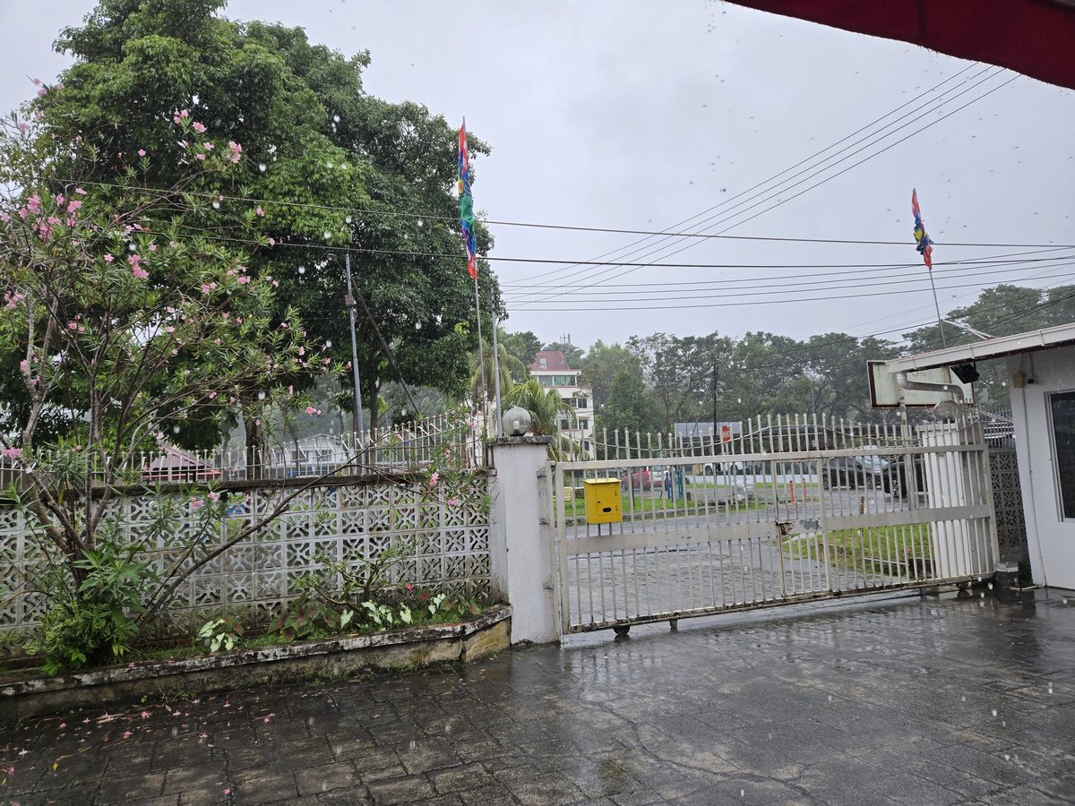 Heavy rain at Kota Kinabalu this morning