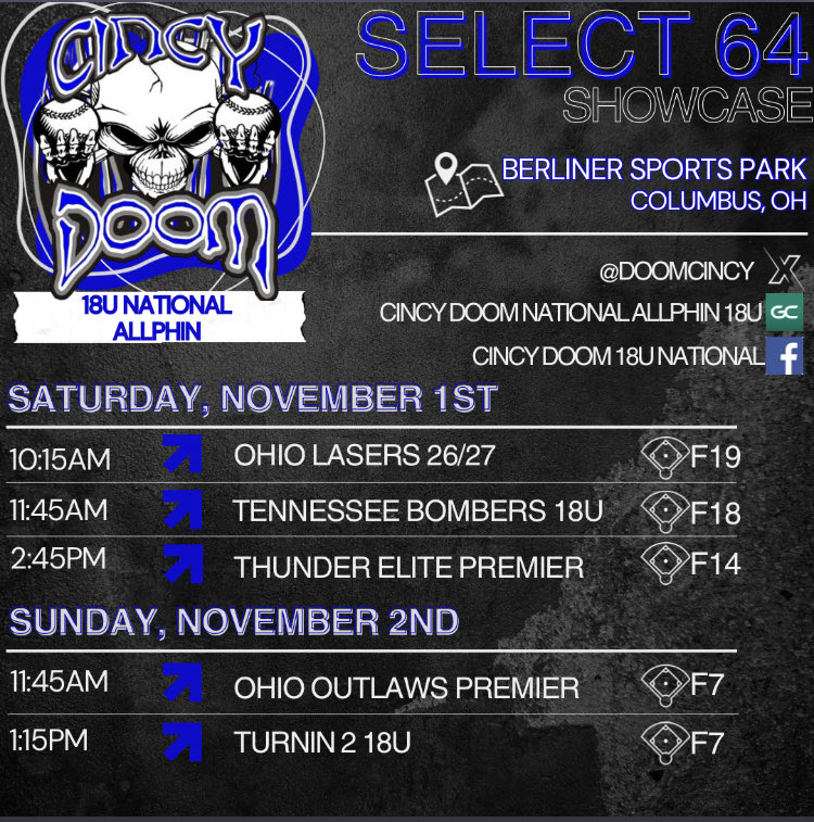 SamWolfe1234's tweet image. Last tournament this weekend in Columbus for the Select 64 Showcase. Would love to see you there!
@DoomCincy @joycewellhoefer @DePauwSoftball @CoWSoftball @INTechSoftball @MessiahSoftball