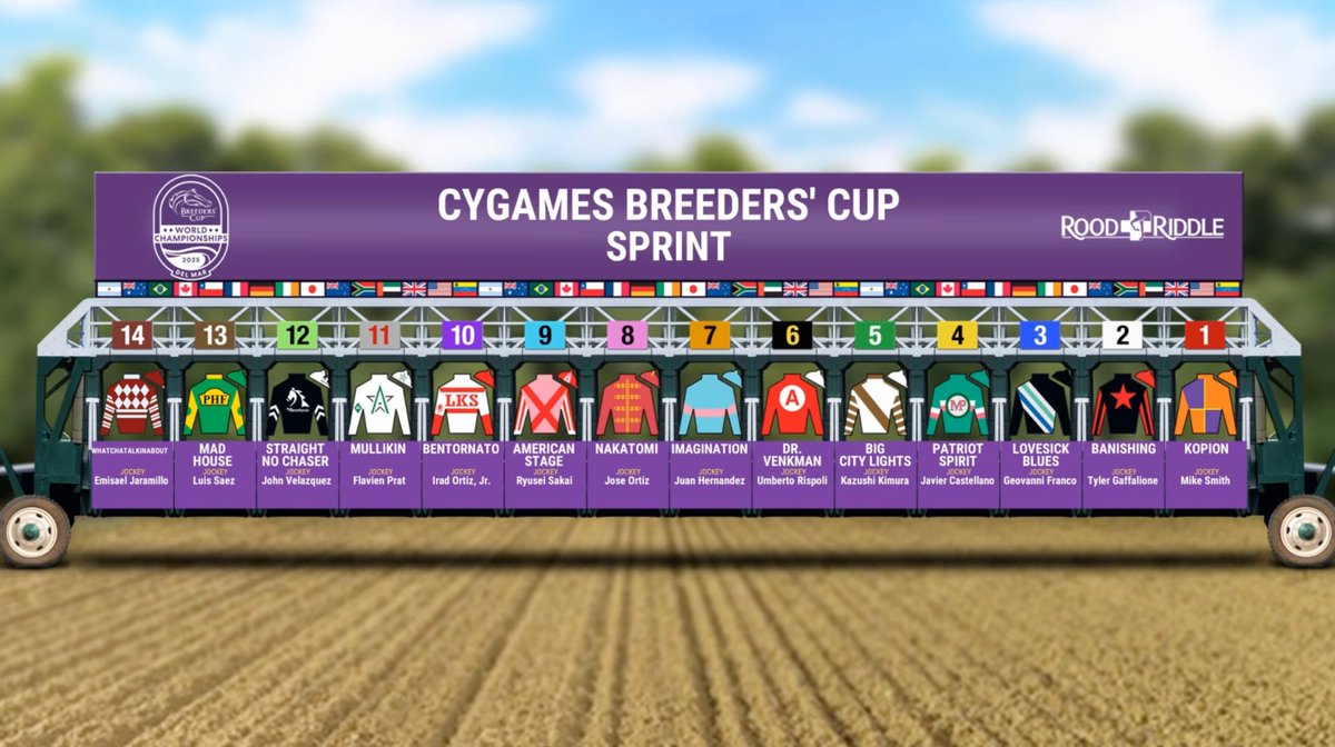 BreedersCup's tweet image. OFFICIAL: Post Positions for the $2 Million @Cygames_EN #BreedersCup Sprint at @delmarracing. #BC25 @roodandriddle

ℹ️: thebc.ltd/4hx7A1p