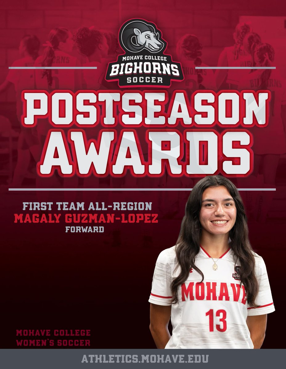 mohavecc's tweet image. Congratulations to our women’s soccer student-athletes on their All-Region recognition this season. Their commitment and impact on the field continue to push the program forward.
Read more about all of the awards here: athletics.mohave.edu/news/2025-10-2…
 #GOBIGHORNS #MohaveCollege