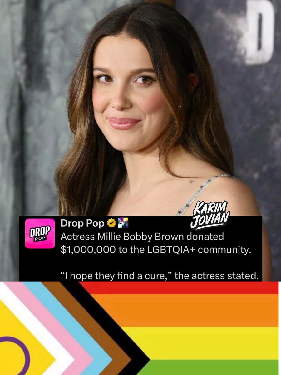 Cold40Ounce's tweet photo. Millie Bobby Brown says “She hopes they (LGBTQ) find a cure” after donating $1,000,000

I’m done 🤣 #fblifestyle https://t.co/hU8Yc7bOo9