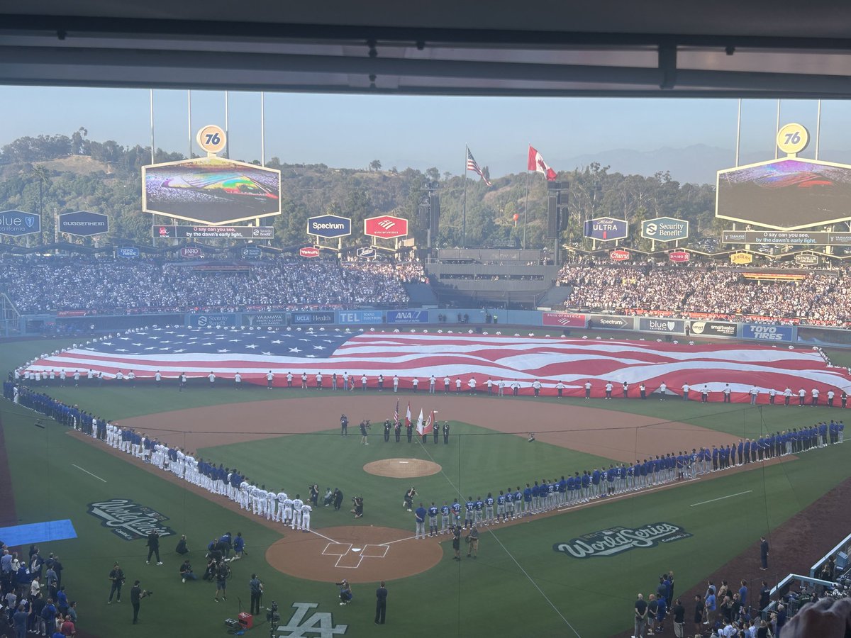 The anthems. Game 3.